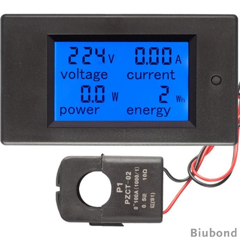 [Biubond] AC 80-260V 100A PZEM-061 จอแสดงผล LCD มัลติมิเตอร์แบบแรงดันไฟฟ้าแบบดิจิตอล