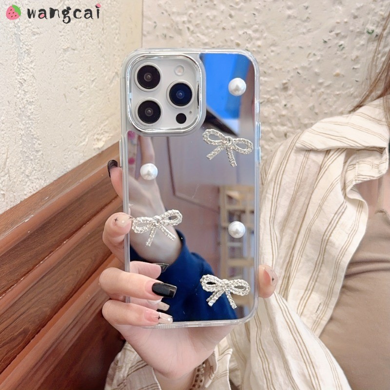 3D Pearl Bow สําหรับ Vivo V60 V50 Lite V50E V40 V40E V30E V30 V29 V27 V27E V29E V25E V23 V23E V21E V