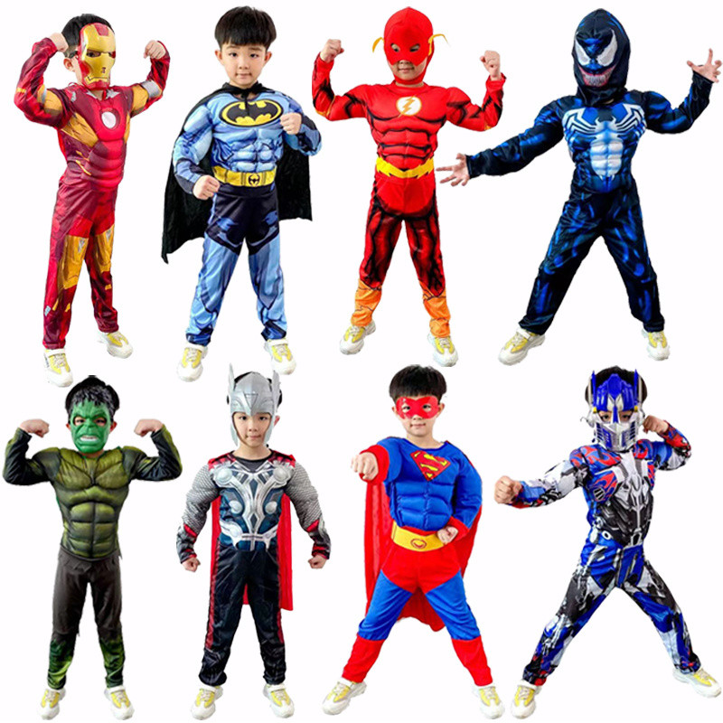 เครื่องแต่งกาย Halloween Avengers สำหรับเด็ก พร้อมเสื้อผ้าของตัวละครยอดนิยม