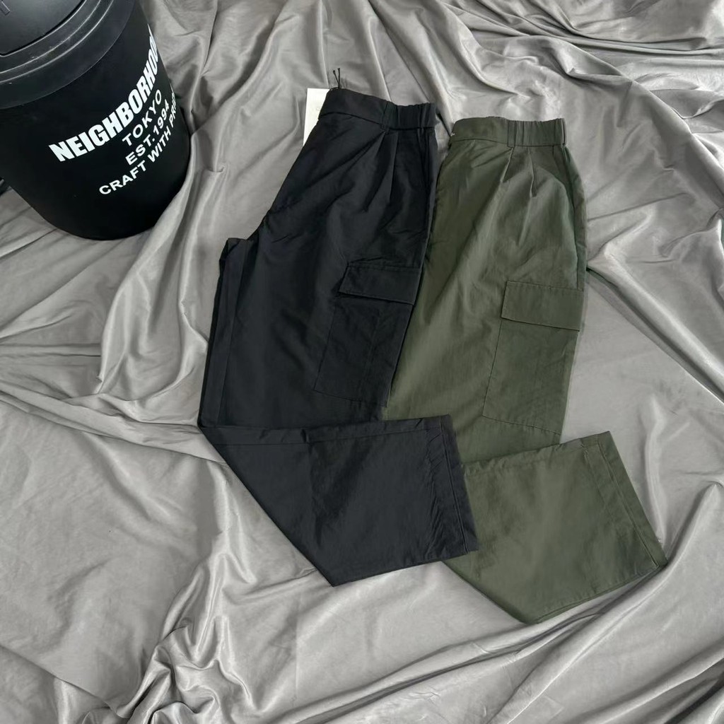 SUNQ WTAPS ญี่ปุ่น wtaps สไตล์ทหารฟังก์ชั่นเครื่องมือไนลอนทอกางเกงกระเป๋าขนาดใหญ่ผู้ชายผู้หญิงหลวม