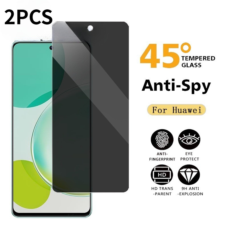 2PCS Anti Spy ความเป็นส่วนตัวฟิล์มกระจกนิรภัยสําหรับ Huawei nova Y91 Y90 Y73 Y72S Y72 Y71 Y70 Plus ข
