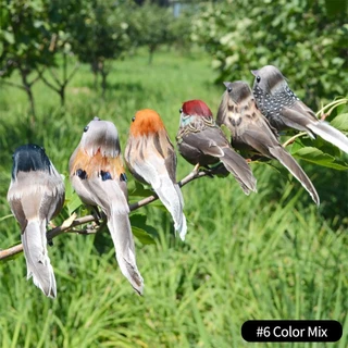 FEELFLY นกประดิษฐ์น่ารักปลอมโฟมสัตว์จําลอง Feather Birds รุ่น DIY Craft งานแต่งงานบ้านสวนเครื่องประดับตกแต่ง E1N9
