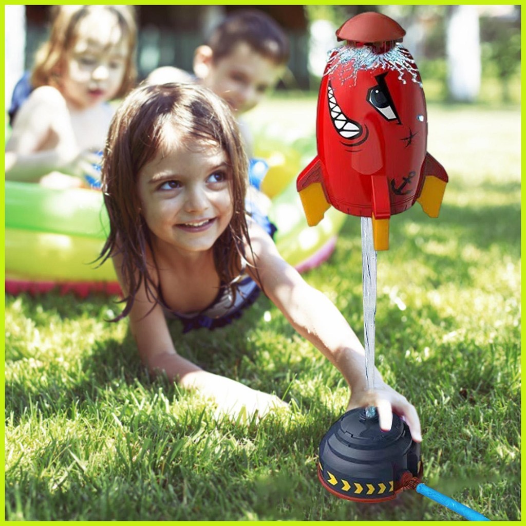 Rocket Sprinkler สําหรับเด็กการ์ตูน 360 หมุน Rocket Sprinkler Rocket Sprinkler สําหรับเด็กเด็กผู้หญิ