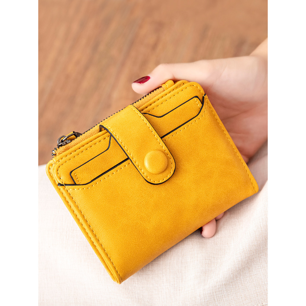 bester brand กระเป๋ Forever young กระเป๋าสตางค์ผู้หญิงแบบพับได้สดใสสำหรับนักเรียน