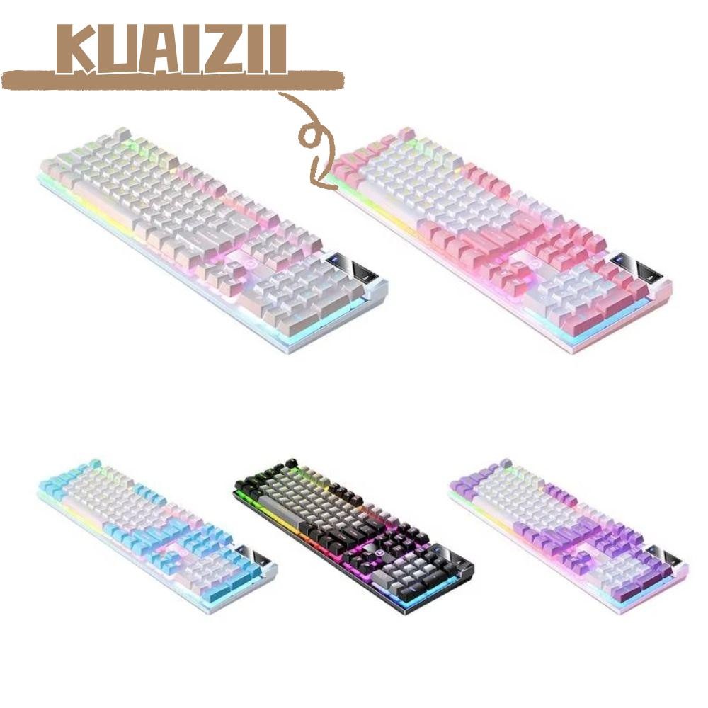 คีย์บอร์ดเกม KUAIZII, คีย์บอร์ดแบบมีสายเรืองแสง 104 คีย์, คีย์บอร์ดเมมเบรนอินเทอร์เฟซ USB Sensation 