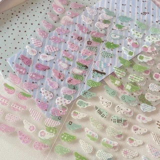 DIY น่ารักการ์ตูน INS Wing Glitter สติกเกอร์ Angel Wings สําหรับสมุดภาพ Journal CCD กล้องหวาน Retro การ์ตูนตกแต่งสติกเกอร์เด็กของขวัญ