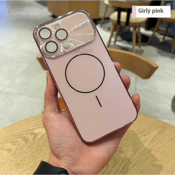 หรูหราแก้วเลนส์หน้าต่างขนาดใหญ่แม่เหล็กกรณีโทรศัพท์สําหรับ ไอโฟน 17 16 15 14 13 มือโปร สูงสุด ป้องกันการลื่นและป้องกันการหล่นฝาครอบห - รูปที่ 5