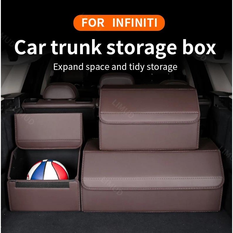 รถTrunk OrganizerสําหรับInfiniti QX50 QX60 QX80 QX55 Q50L Q70 Q60 2014 2015 2016 2017 2018 2019 2020