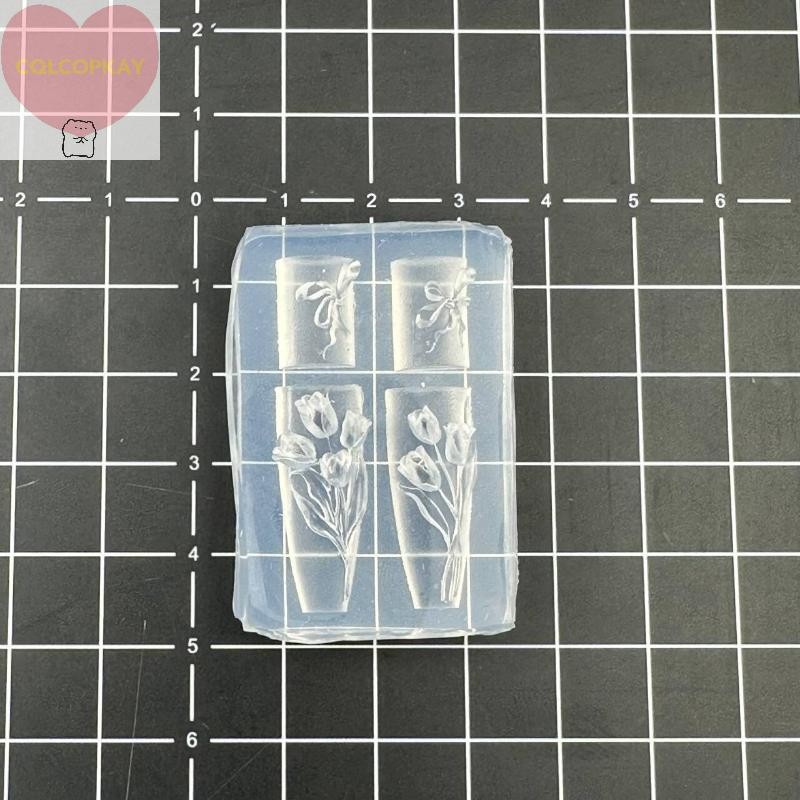 HANHAI ลูกไม้ฝรั่งเศสโซ่ดอกไม้ 3D อะคริลิคแม่พิมพ์ Swan ตกแต่งเล็บ DIY ซิลิโคนตกแต่งเล็บแม่แบบเล็บแม่พิมพ์เครื่องมือ TH