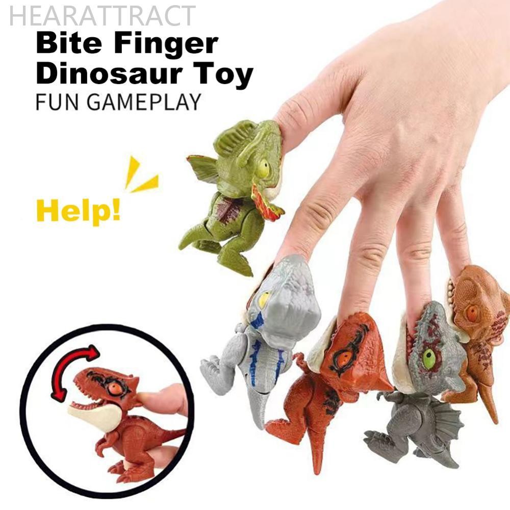 HEARATTRACT Creative Bite Finger ของเล่นไดโนเสาร์ตลก Tyrannosaurus ของเล่น Dino ไข่เด็กของขวัญวันเกิ