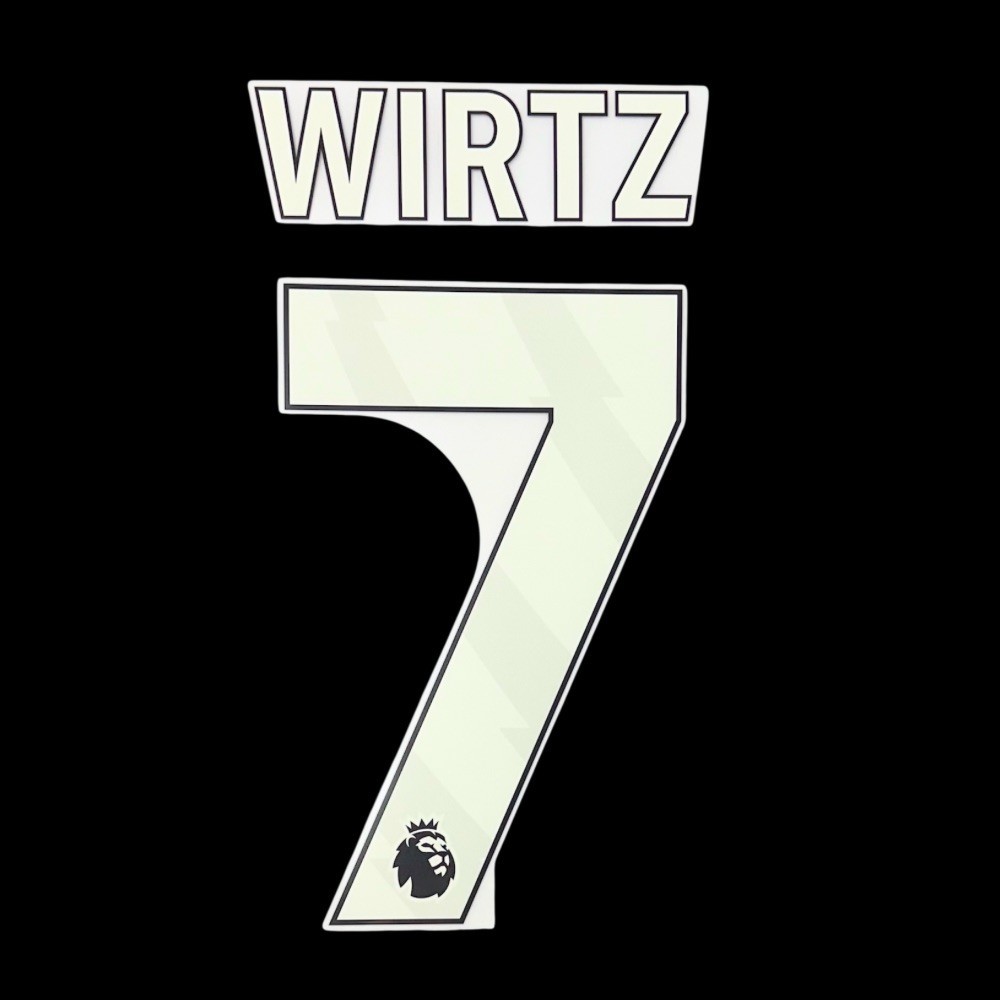 อย่างเป็นทางการ WIRTZ 7 EPL สีขาวขนาดผู้เล่น Nameblock Liverpool 2025-26 PRINT