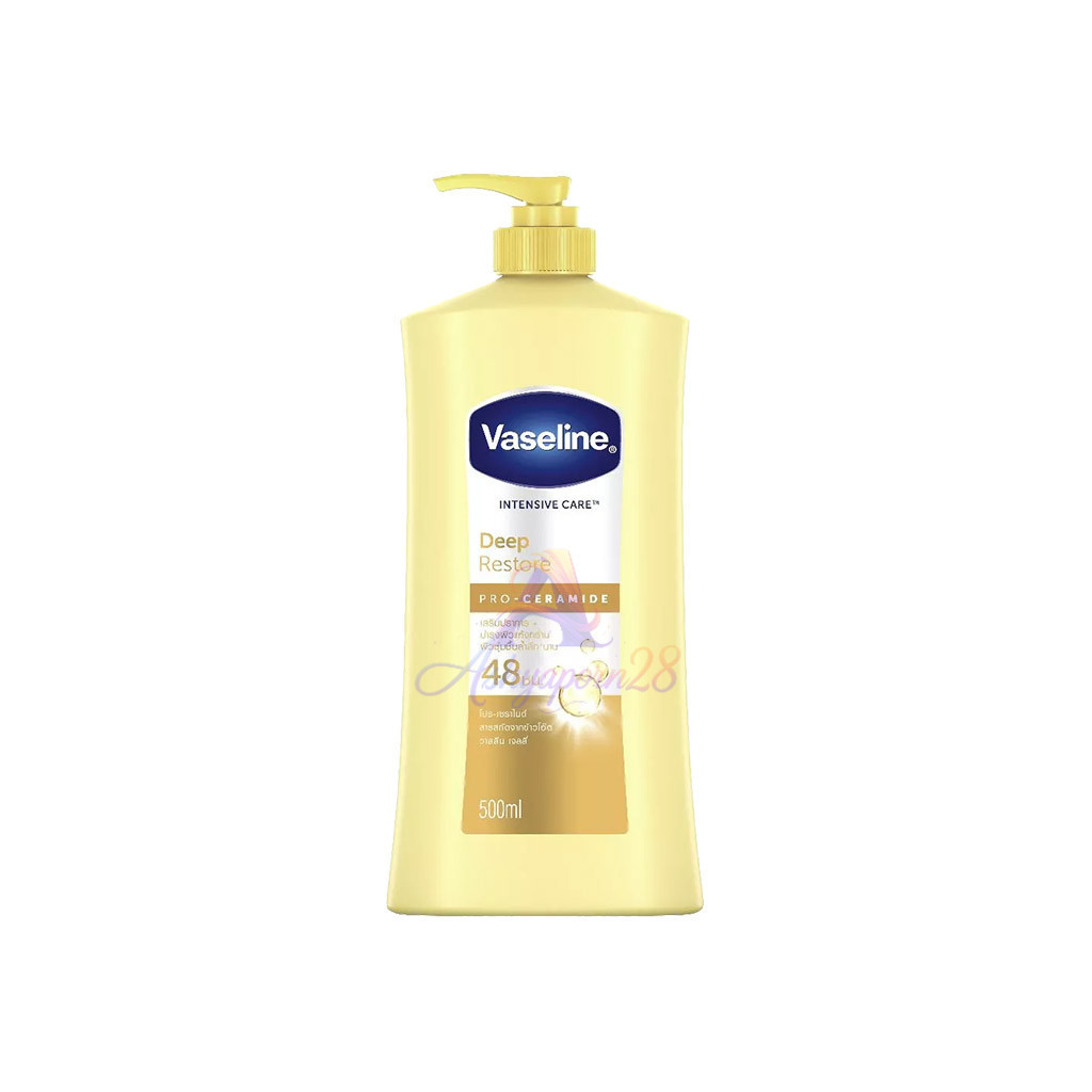 470 ml. Vaseline Deep Restore วาสลีนดีพรีสโตร์โลชั่น สีเหลือง 470 มล.