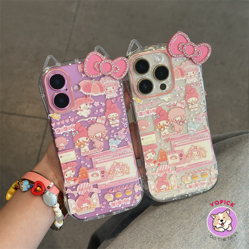 เหมาะสําหรับ ไอโฟน16 ใหม่ เคสโทรศัพท์ลายการ์ตูนน่ารักสีชมพู ไอโฟน 151413 12 11pro หูแมว xsmax ซิลิโคน xs/xr ผู้หญิง 78 โปร่งใส TED
