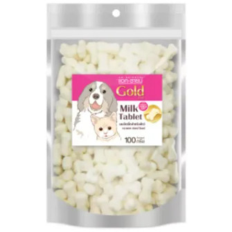 นมอัดเม็ด Ag-Science ถุงชมพู รางวัลสำหรับสุนัข และ สัตว์เลี้ยงที่คุณรัก 100 กรัม