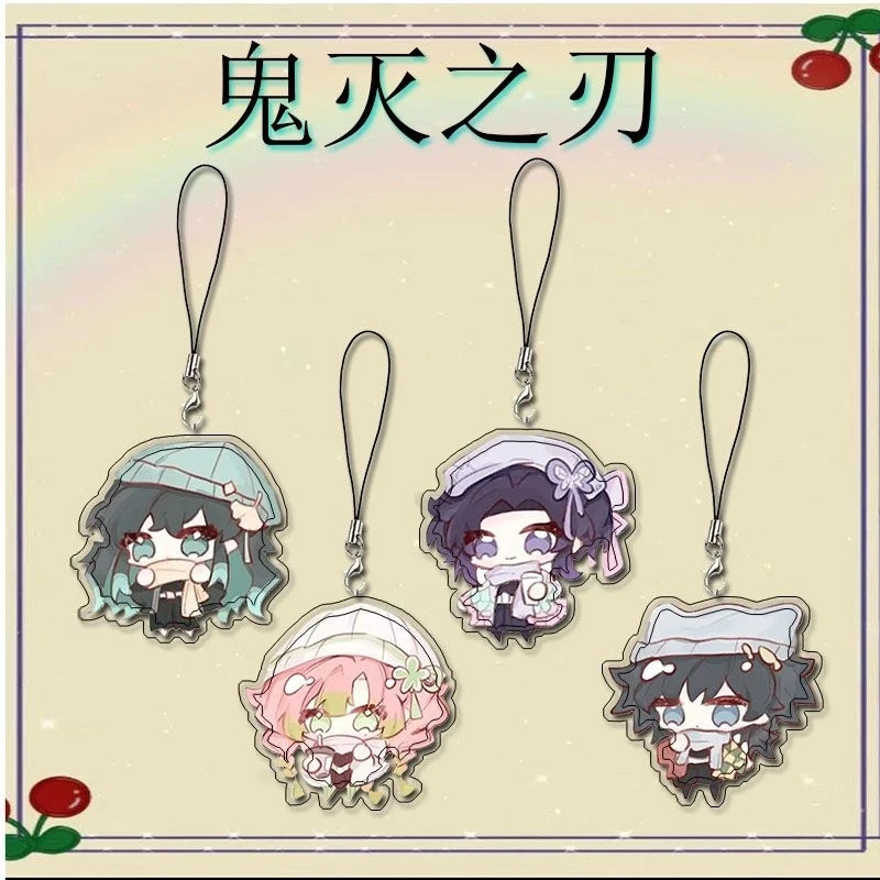 Demon Slayer อะนิเมะ Kanroji Mitsuri Tokitou Muichirou Kamado Tanjirou อะคริลิคโทรศัพท์มือถือ Lanyard Chain จี้พวงกุญแจ