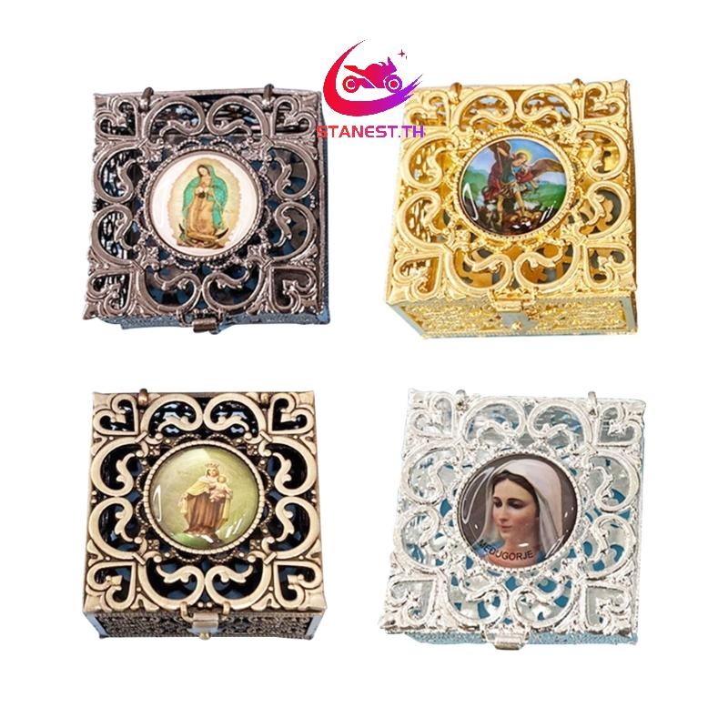 Stanest สร้อยคอยาวและต่างหู retro gold foil candy กับกล่องลูกปัด ของประดับงานแต่งงาน