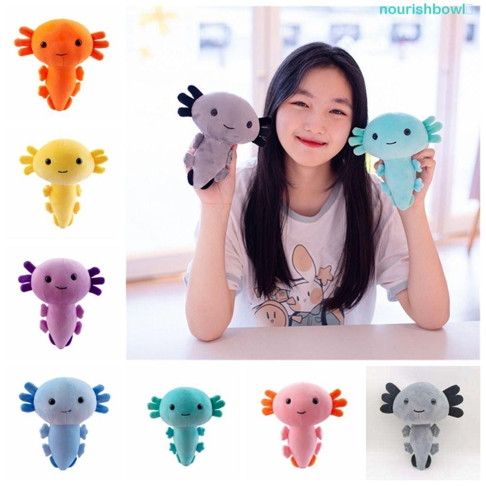นูริชโบว์ล​ 20 ซม.Axolotl ของเล่นตุ๊กตา, Plushie Axolotl Salamander Axolotl ตุ๊กตาสัตว์ Plushie ตุ๊ก