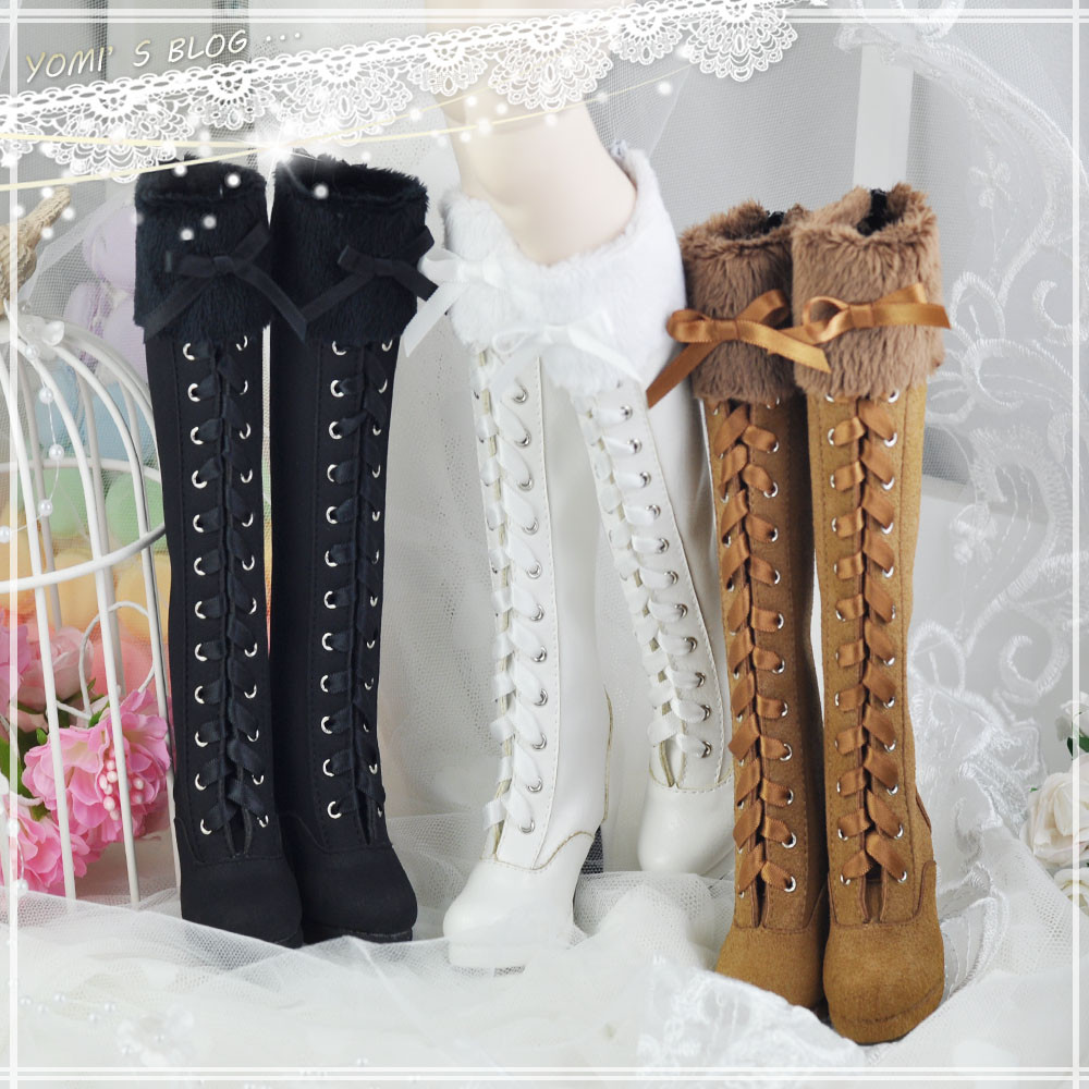 [โยมิ BJD] ชุดคอสเพลย์ขนาด 1/3 สำหรับหญิง SD16 สไตล์วว3 กับรองเท้าลูกไม้สีขาวและตุ๊กตาสามสี