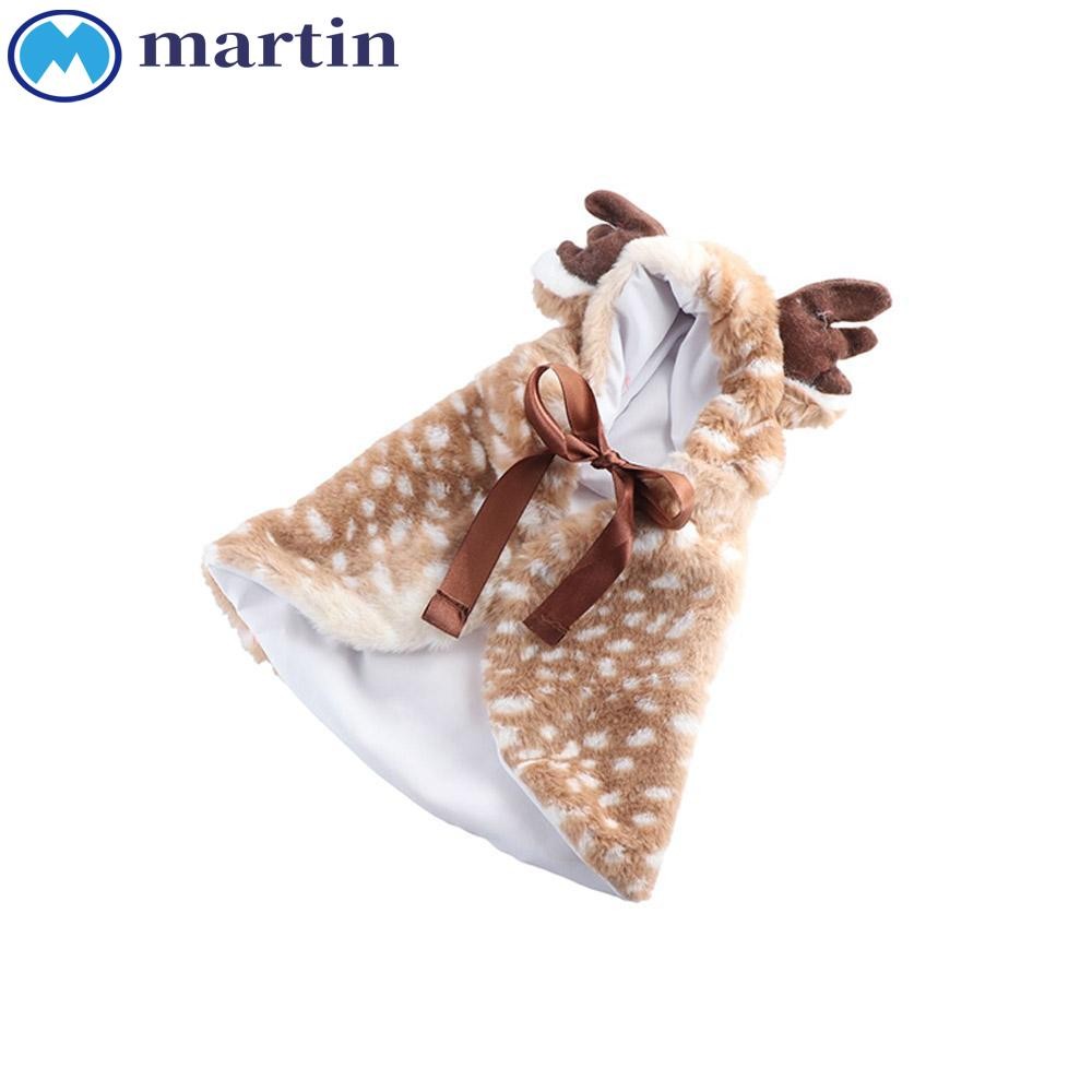 MARTIN Cat Elk Cloak, ตกแต่ง Warm Elk สุนัขผ้าคลุมไหล่, เสื้อผ้าคอสเพลย์สัตว์เลี้ยงกับ Antlers หมวก 