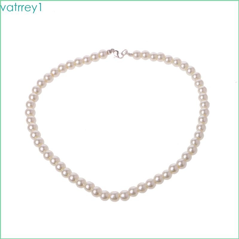 VAT1 สร้อยคอคลาสสิก เพอร์ล ออกแบบมาเหมือนลูกปัดน้ำเงิน สร้อยคอสไตล์หัวไหล่