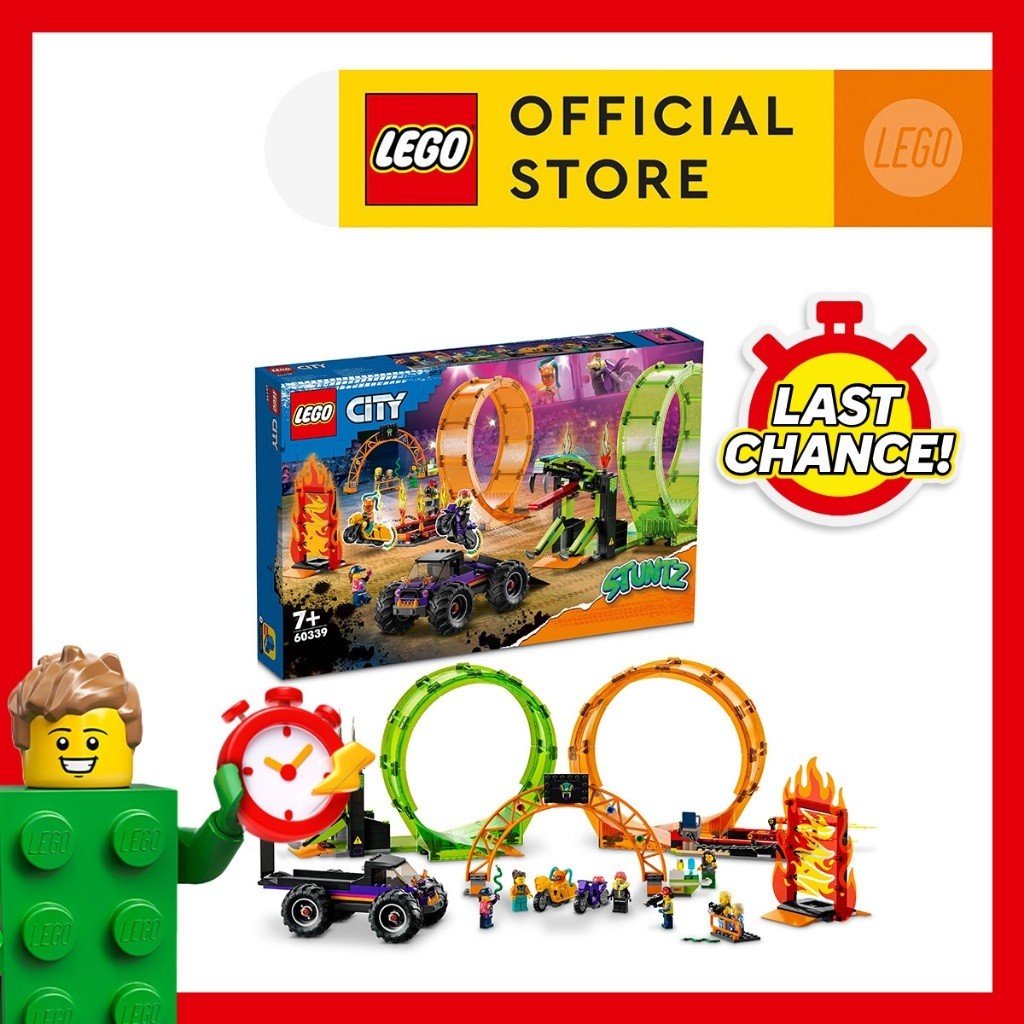 LEGO City Double Loop Stunt Arena 60339 Building Kit 598 ชิ้นของเล่นก่อสร้างเด็ก