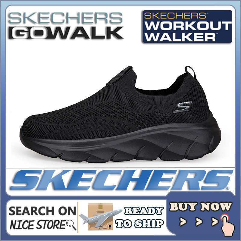 พร้อมสต็อกรองเท้าผ้าใบผู้ชาย Slip-On Skechers_ Go-walk รองเท้ากีฬาผู้ชาย Super Comfy Ultra Light รอง