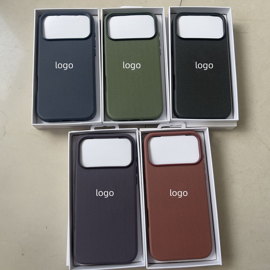 เหมาะสําหรับ iPhone 17 Pro Max Leather 17air Fiber Patterned Magnetic Phone Case พร้อมแอนิเมชั่น