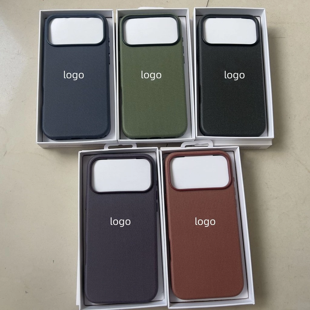 เหมาะสําหรับ iPhone 17 Pro Max Leather 17air Fiber Patterned Magnetic Phone Case พร้อมแอนิเมชั่น