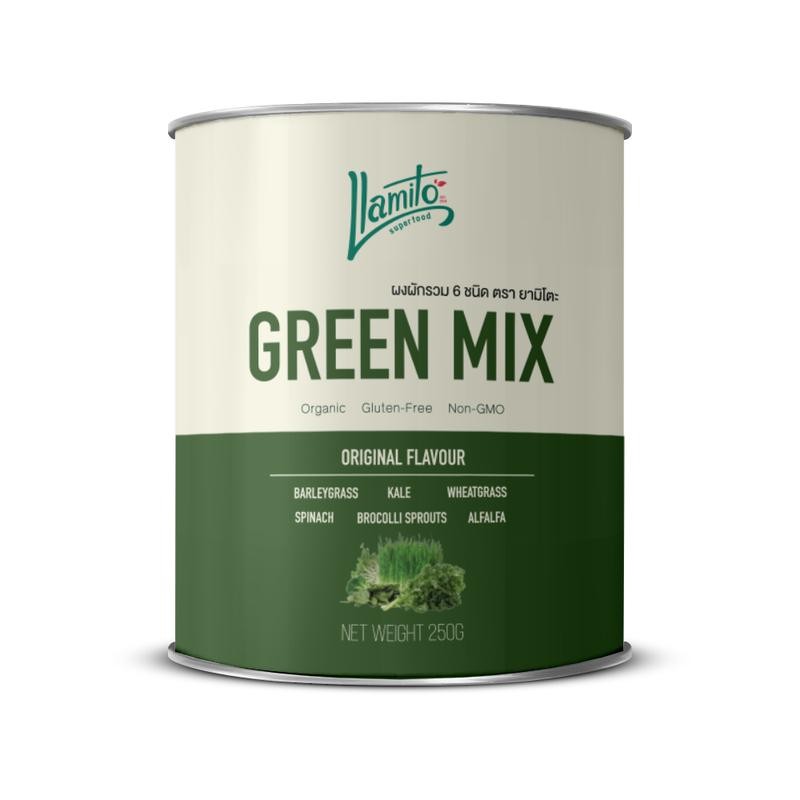 Llamito ผงผักรวม (Organic Green Mix Powder) ขนาด 250g
