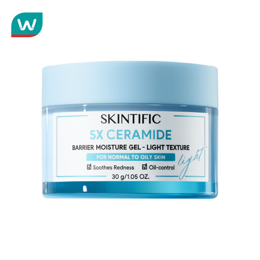 Skintific สกินทิฟิค 5X เซราไมด์ แบร์ริเออร์ มอยส์เจอร์ เจล - ไลท์ เทคเชอร์ 30 กรัม