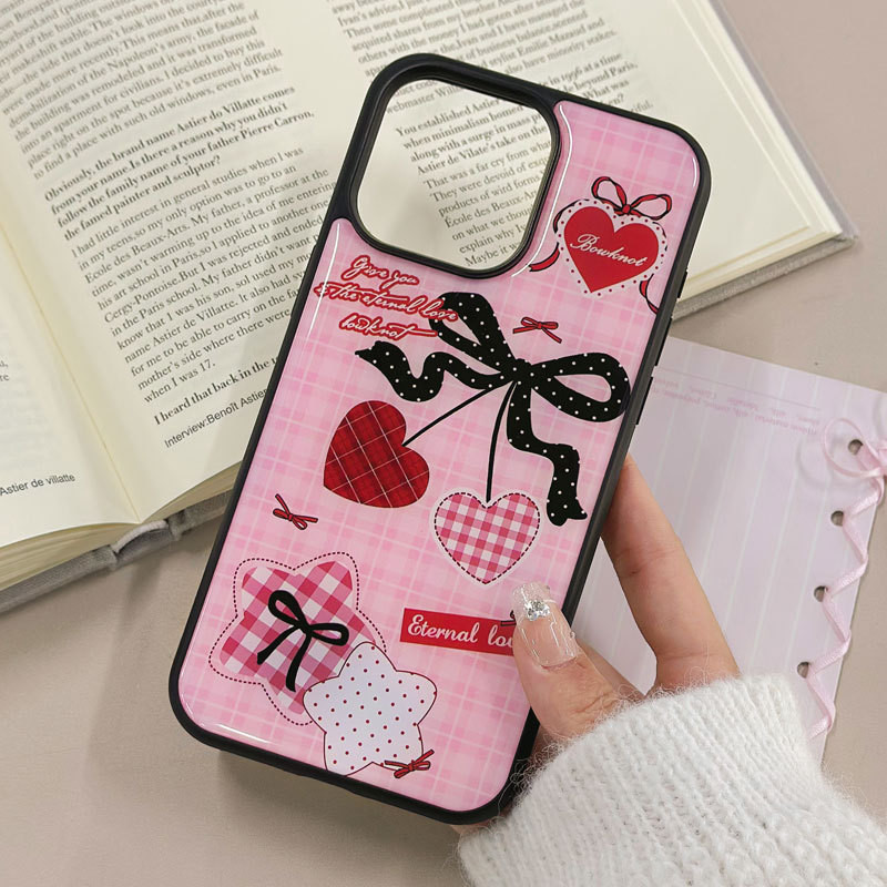 Foundation Bow Heart เปลือกโทรศัพท์มือถือ Drop-Resistant สําหรับ iPhone 16 Promax 15 Promax 11 12 13 14plus 15plus 16e 16plus 16pro 15pro - รูปที่ 3