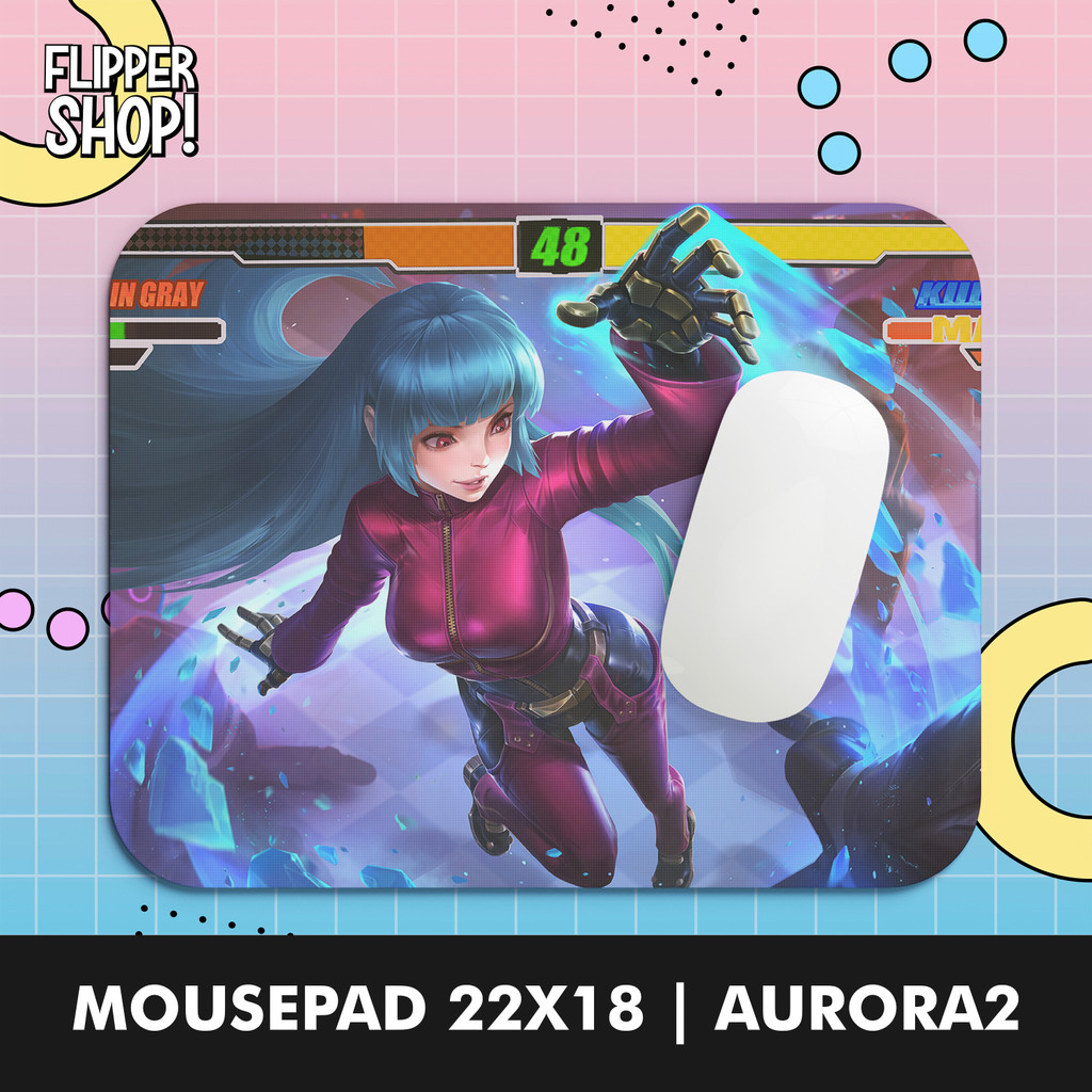 Mousepad Flipper Motif Hero Aurora Mobile Legends แผ่นรองเมาส์กันลื่น Design 18x22