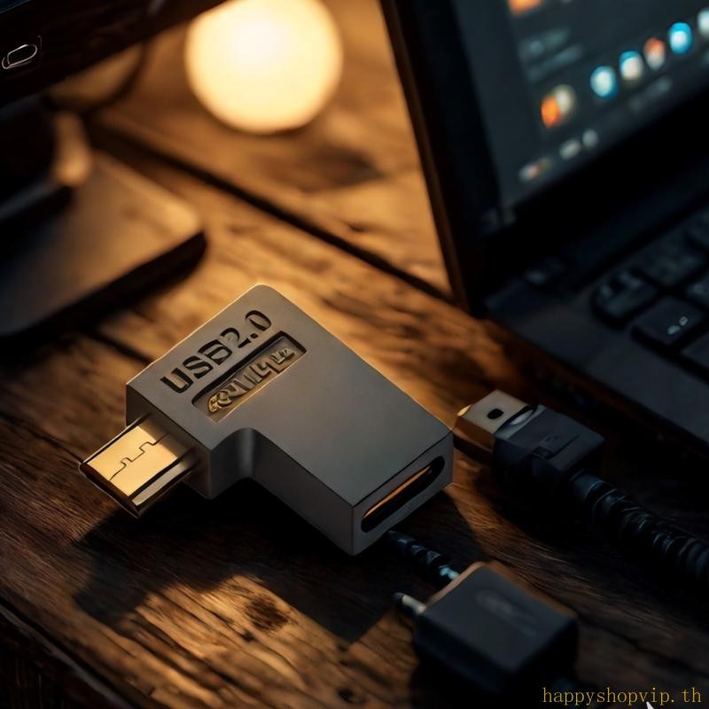 HSV ชุด 4 USB C ถึง USB 90 องศาอะแดปเตอร์มุม Fast Charging 2A 480Mbps Data Transfer Converter โลหะ A