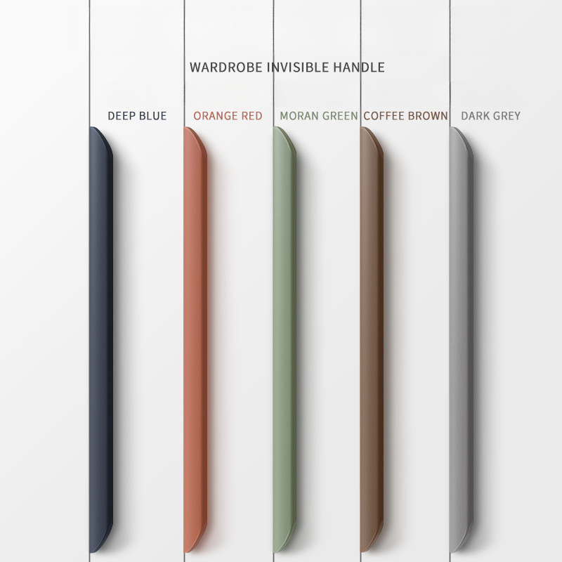 มือจับตู้ลิ้นชักอลูมิเนียมอัลลอยด์ ขยายได้ ฝังตัว ยาว สีสดใส