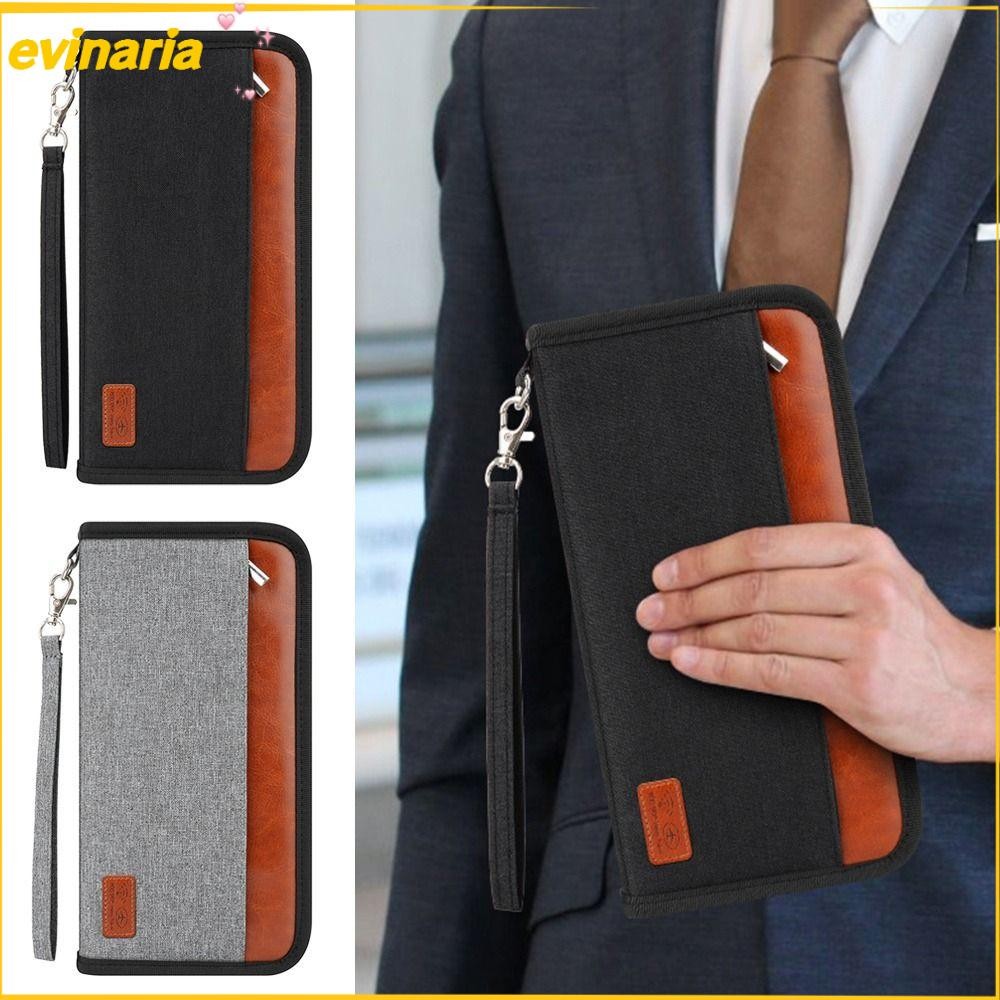 EVINARIA Travel Wallet ทนทาน Passport RFID Blocker ID Card Holder