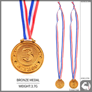 เหรียญกีฬาสี เหรียญรางวัลกีฬา ลายตัวเลข อันดับ 1,2,3 พร้อมริบบิ้น สําหรับของขวัญ ของที่ระลึก เกมกลาง