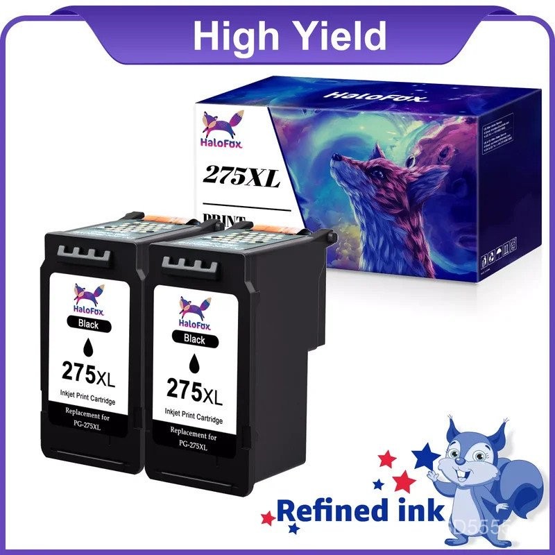 2 แพ็ค PG-275XL ตลับหมึกสีดําสําหรับ Canon PIXMA TS3520 TS3500