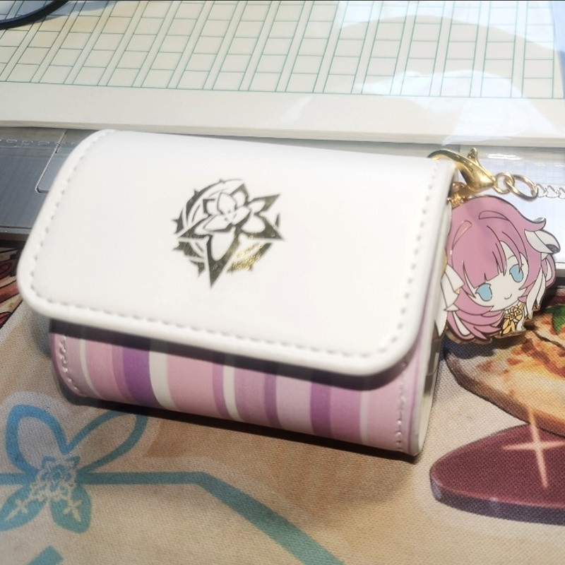 ผลกระทบ Honkai 3 หูฟังกรณีกระเป๋าหนัง PU กระเป๋าเก็บหูฟัง Elysia กล่องเก็บแบบพกพาป้องกันรอยขีดข่วนหู