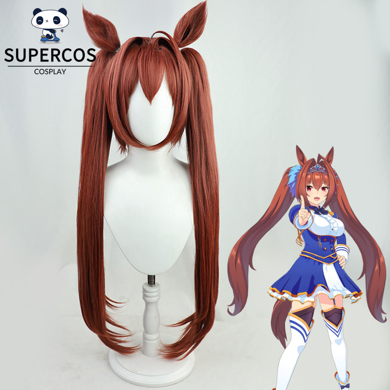 วิกผมหูหางสังเคราะห์ Uma Musume Pretty Derby Daiwa Scarlet สำหรับคอสเพลย์