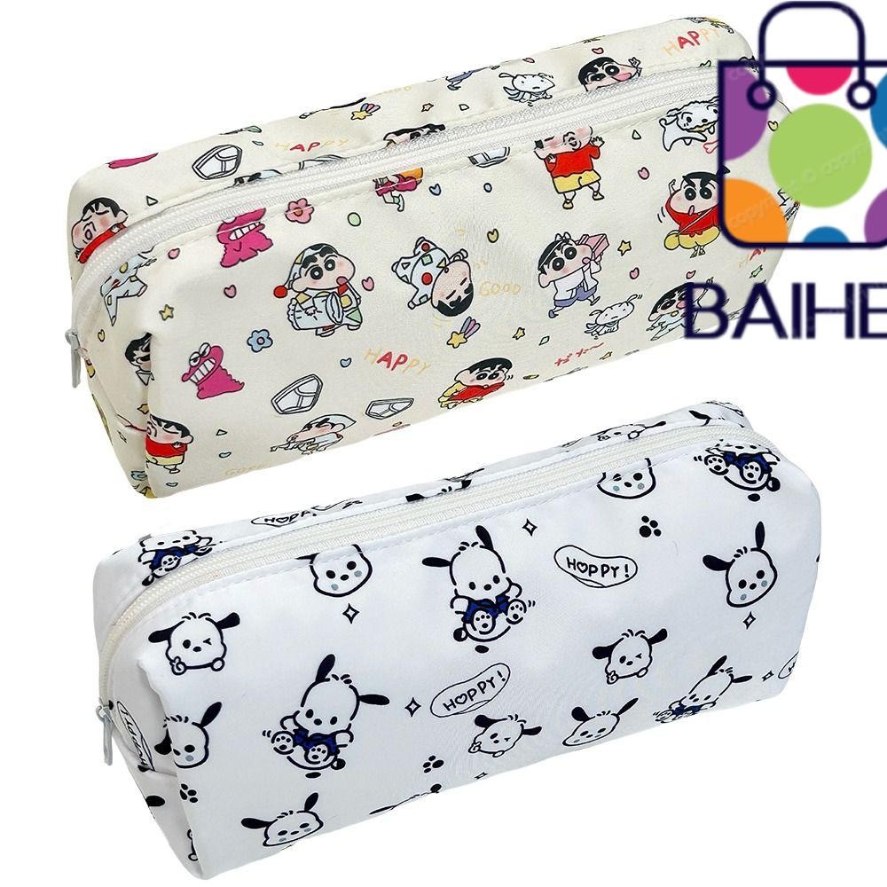 BAIHEE กระเป๋าปากกา, Crayon Shin Chan กระเป๋าเครื่องเขียนความจุขนาดใหญ่, กล่องปากกากระบอกอเนกประสงค์ Pochacco คุณภาพสูงของขวัญ