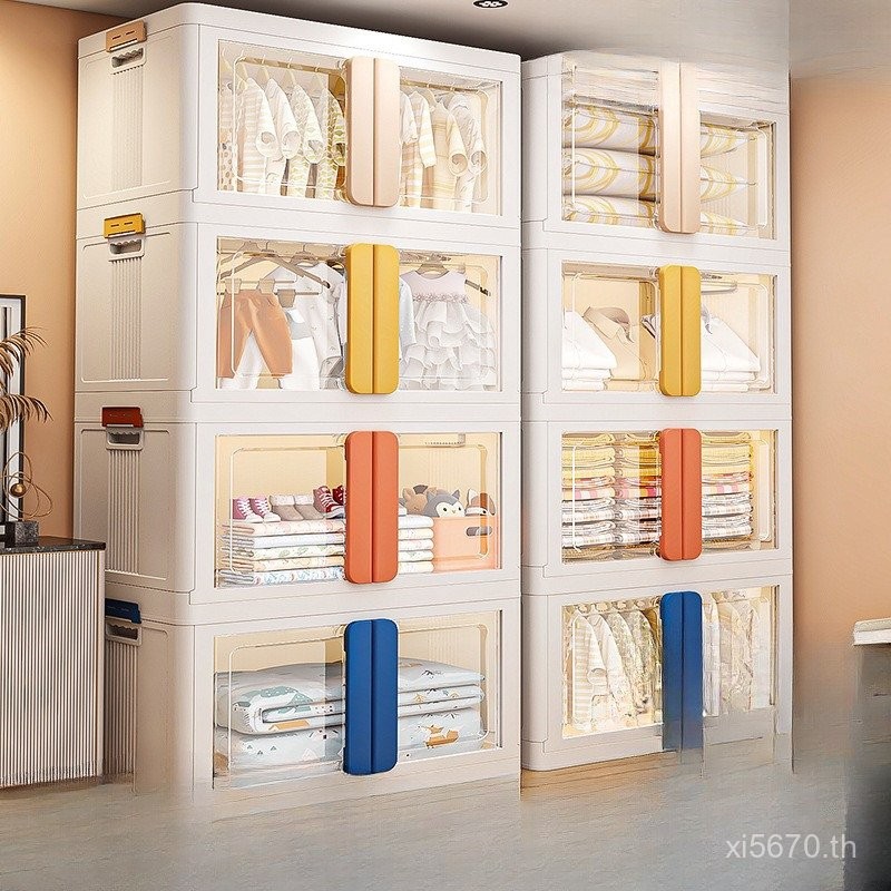 ของใช้ประจําวันพับใช้ทุกวันกล่องเก็บโปร่งใสกล่องเรียบร้อยตะกร้าเก็บความจุขนาดใหญ่เสื้อผ้าตู้เสื้อผ้า