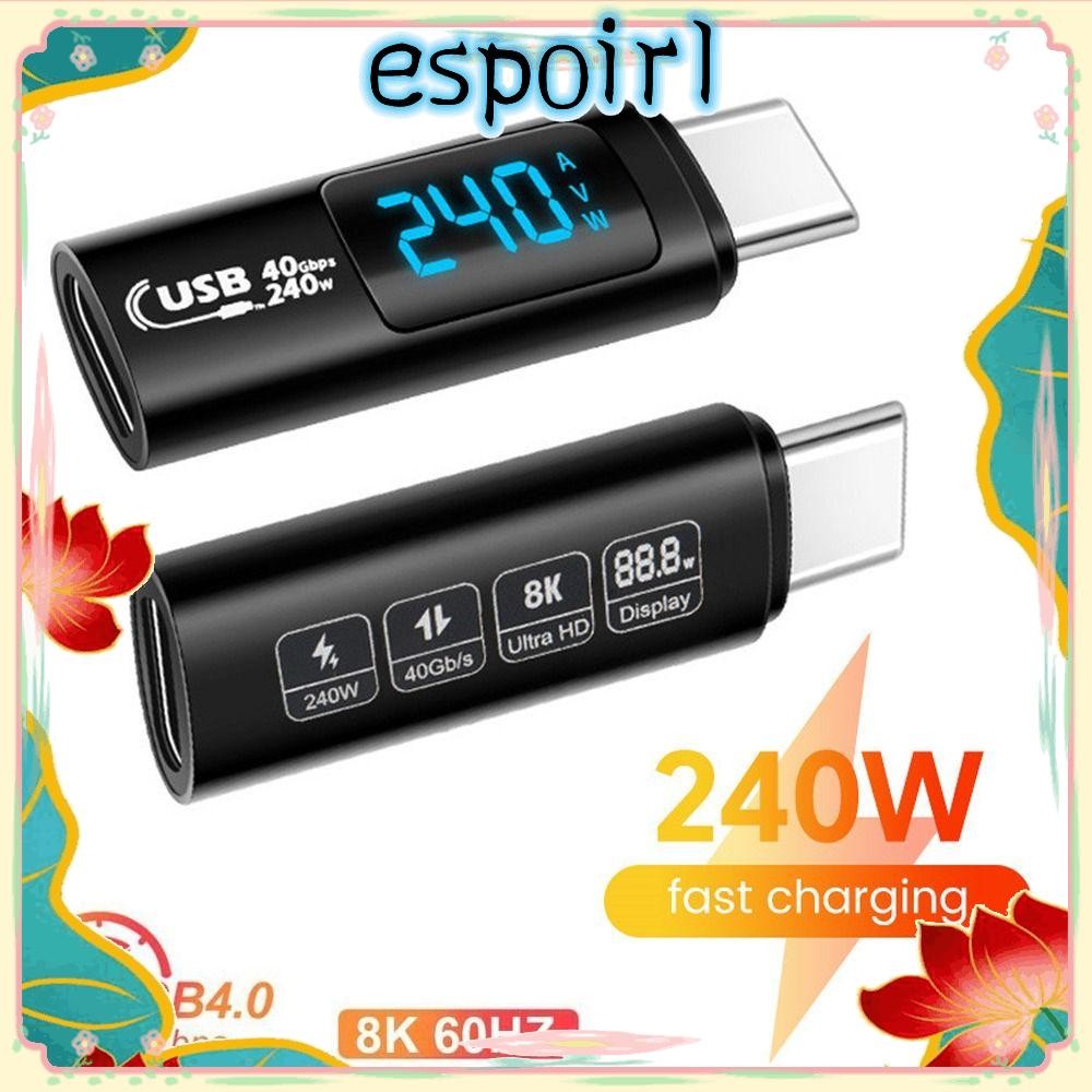 ESPOIR เครื่องทดสอบ USB C 4.0, จอแสดงผลดิจิตอล PD 240W Type-C Power Meter, Professional 8K 60HZ Curr