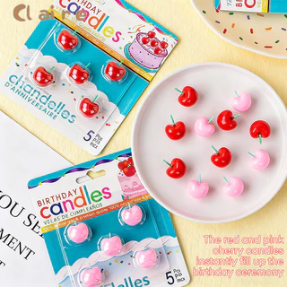 COD เทียนวันเกิด เทียนเชอร์รี่ เทียน 5pcs Happy birthday เทียนวันเกิดเชอรี่ (Cherry candle) Claire