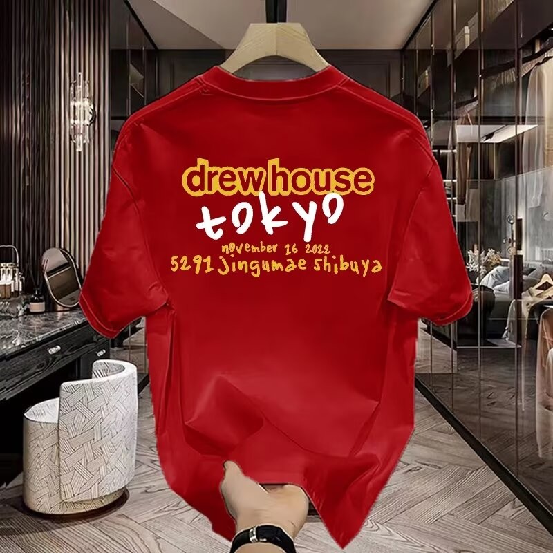 เสื้อยืดสไตล์ฮ่องกงครึ่งแขน 23 แขนสั้นเกาหลีรุ่น COD เสื้อยืดลําลองผู้ชายใหม่สไตล์ใหม่ 2025 อินเทรนด