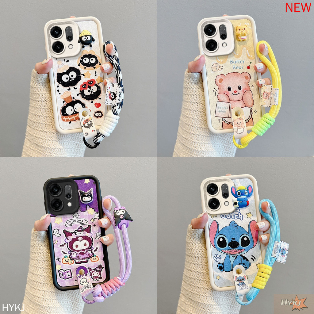 เคส OPPO Reno 14F 5G Anti fall อะนิเมะการ์ตูน TPU ซิลิโคนอ่อนนุ่ม 3D เคสโทรศัพท์หนัง BM