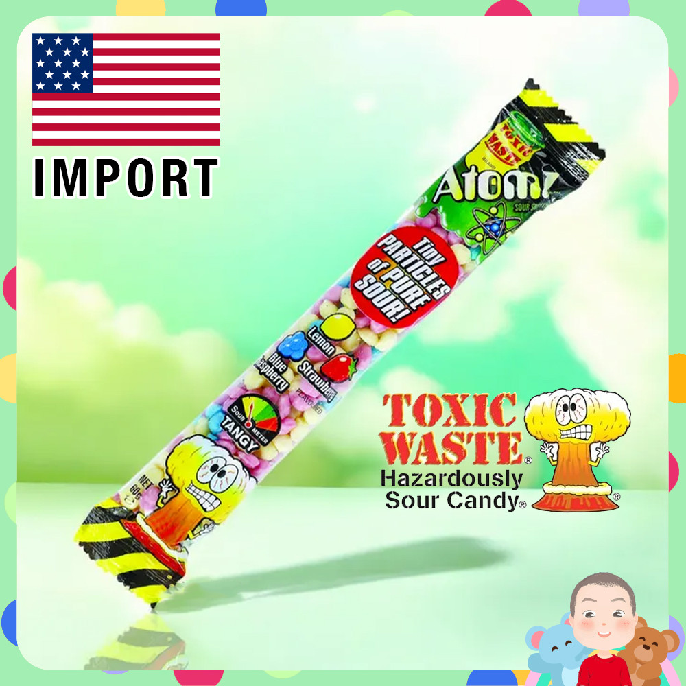 พร้อมส่ง 🚚 นำเข้าจาก 🇺🇸 🎉🍬 Toxic Waste Sour Atomz 2.12oz / ท็อกซิก เวสต์ ซาวร์ อะตอมซ์ 2.12 ออนซ์ 🍋🍓