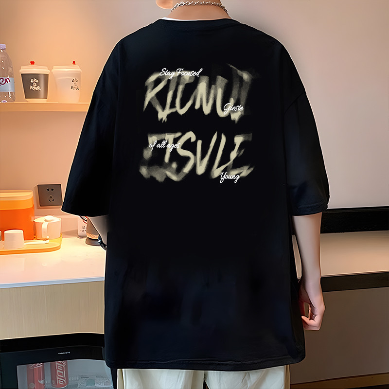 เสื้อยืด Street Wear นักเรียนหลวม COD แขนสั้น Super Hot All-Match 2025 ฤดูร้อน 23 สไตล์ฮ่องกงใหม่สไต