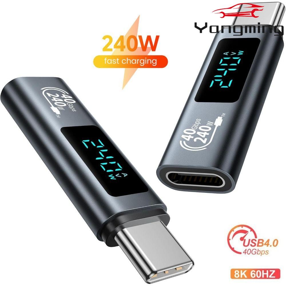 YANGMING เครื่องทดสอบ USB C 4.0,จอแสดงผลดิจิตอล 8K 60HZ Type-C Power Meter,คุณภาพสูง 40Gbps PD 240W 