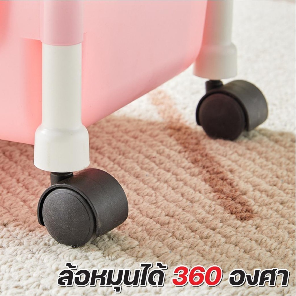 ชั้นวาง ของใช้ พลาสติก แบบมีล้อ ดีไซน์ หน้ายิ้ม ขนาด 2 3 4 ชั้น แข็งแรง สีสดใส ใช้ได้ทุกห้อง เก็บของเป็นระเบียบ - รูปที่ 6