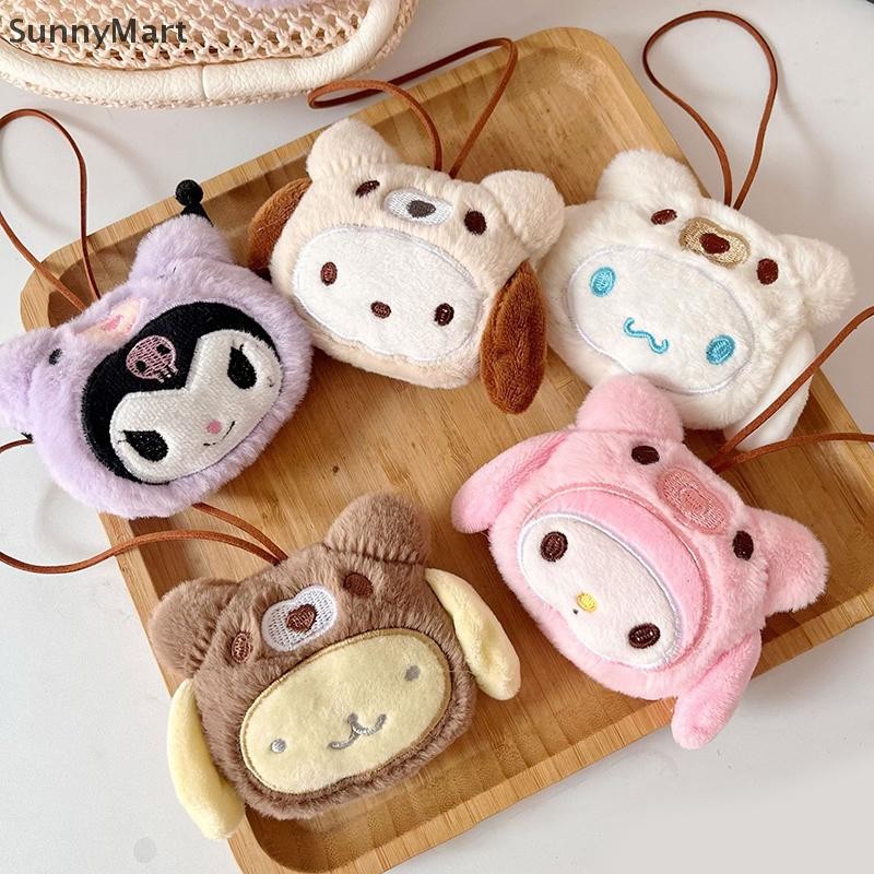 Null การ์ตูน Sanrio ตุ๊กตาตุ๊กตาพวงกุญแจ Kuromi Melody ตุ๊กตาชื่อสติกเกอร์จี้กระเป๋านักเรียน Charms เด็ก Anti-Lost ชื่อแท็ก null